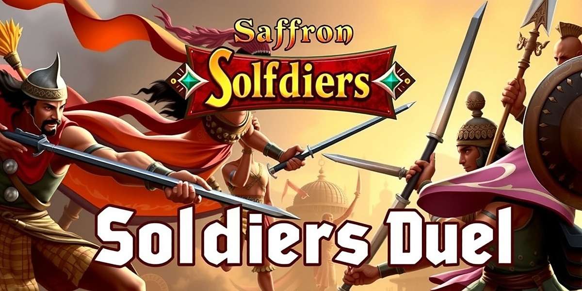 Saffron Soldiers Duel Official Cover Saffron Soldiers Duel game cover showing ancient Indian warriors in battle